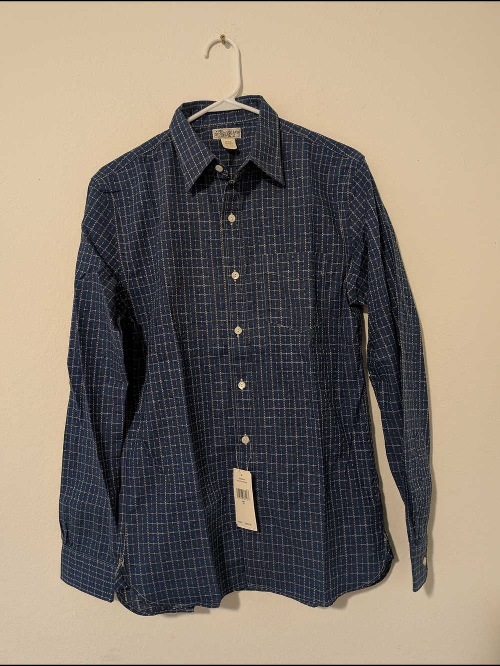 Ralph Lauren Double RL Indigo Windowpane Cotton Button-Down Shirt